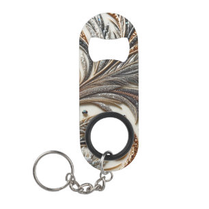 Glamorous Baroque with Glitter & Gemstones Keychain Bottle Opener