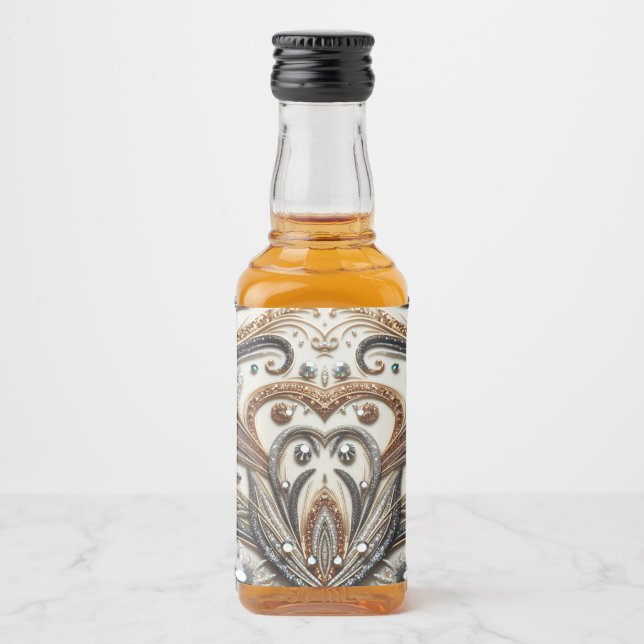 Glamorous Baroque with Glitter & Gemstones  Liquor Bottle Label (Front)
