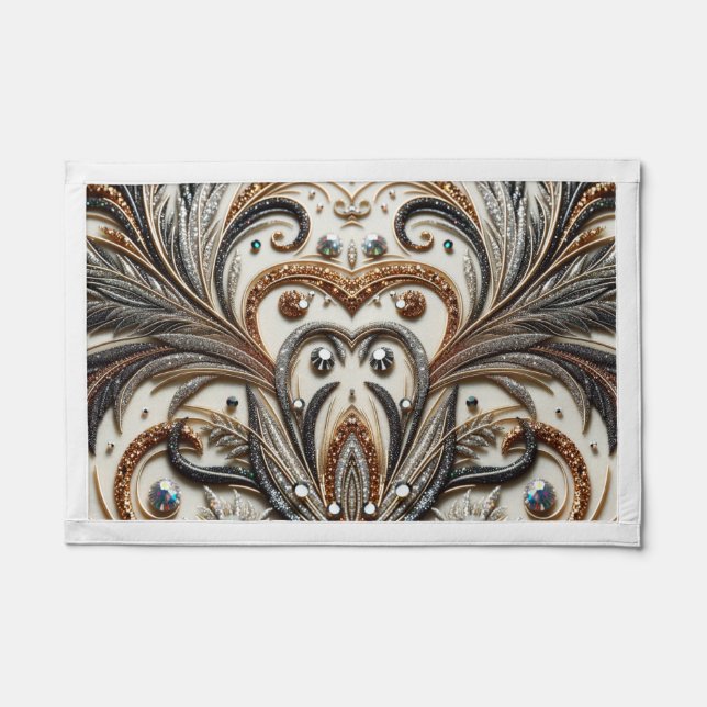 Glamorous Baroque with Glitter & Gemstones Pennant (Front)