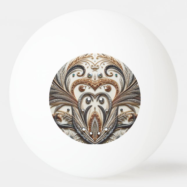 Glamorous Baroque with Glitter & Gemstones  Ping Pong Ball (Front)
