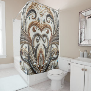 Glamorous Baroque with Glitter & Gemstones  Shower Curtain