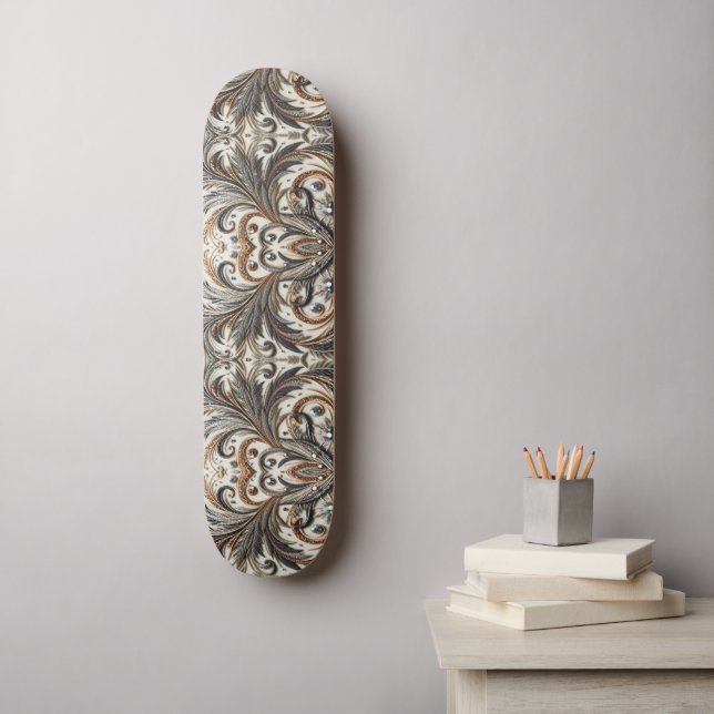 Glamorous Baroque with Glitter & Gemstones  Skateboard (Wall Art)