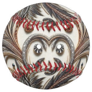 Glamorous Baroque with Glitter & Gemstones Softball
