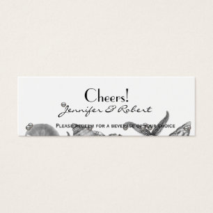 Glamorous Beach in Silver Wedding Drink Tickets