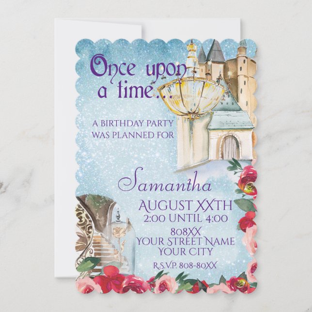 Glamorous Beauty and the Beast Fairy Tale Theme Invitation (Front)