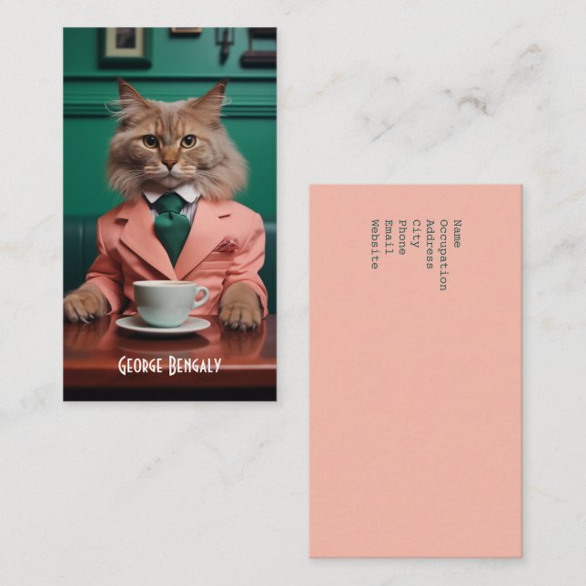 Glamorous Bengal Cat  Business Card (Front/Back)