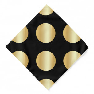 Glamorous Black And Gold Dots Template Elegant Bandana
