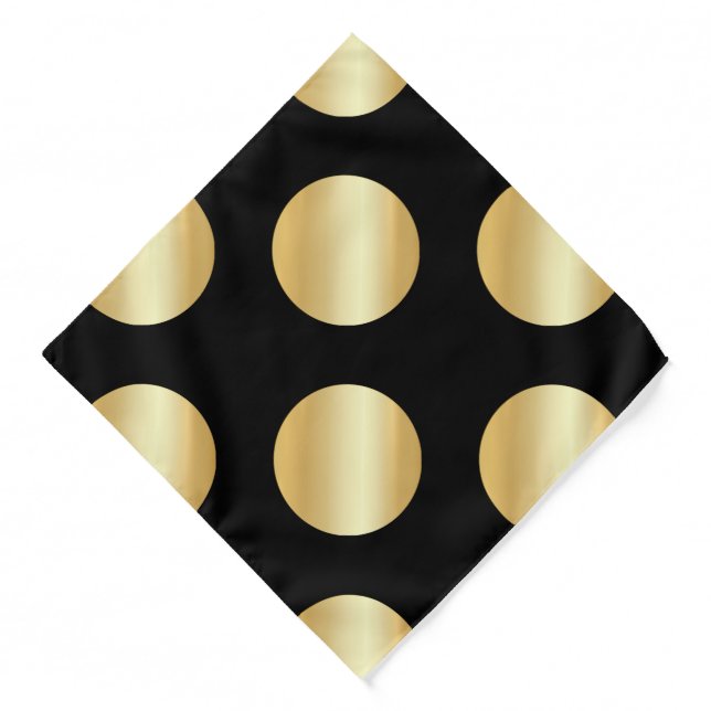 Glamorous Black And Gold Dots Template Elegant Bandana (Front)