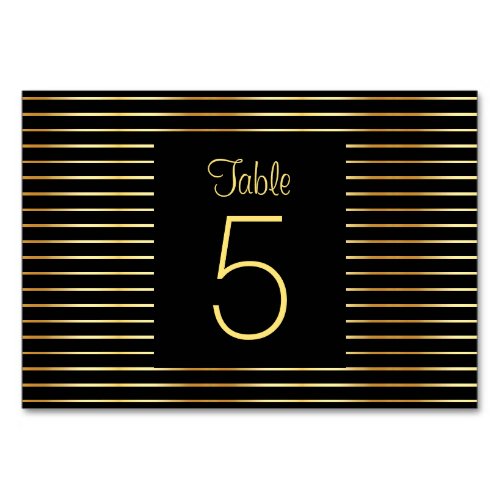 Glamorous Black And Gold Template Modern Elegant Table Number