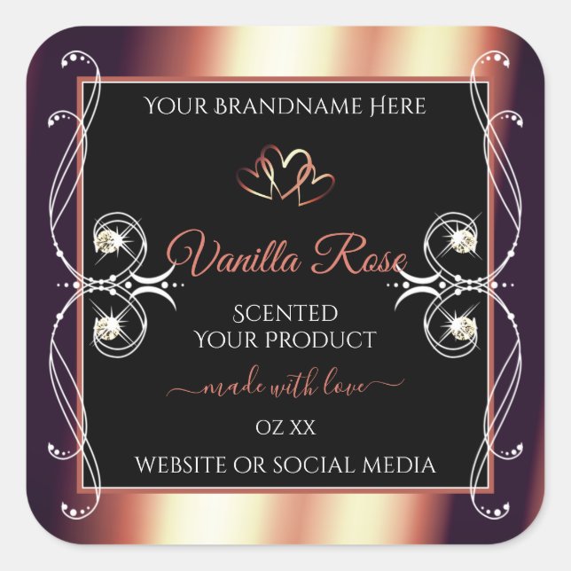 Glamorous Black and Rose Brown Decor Product Label (Front)