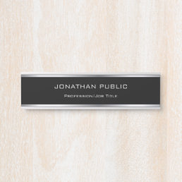 Glamorous Black And Silver Professional Template Door Sign