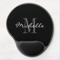 Glamorous black and white monogram gel mousepad Glamorous black and white monogram gel mousepad