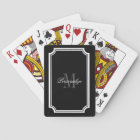 Glamorous black and white monogram playing cards
