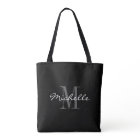 Glamorous black and white monogram tote bag
