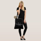 Glamorous black and white monogram tote bag