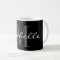 Glamorous black and white name monogram coffee mug
