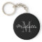 Glamorous black and white name monogram keychain