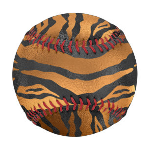 Glamorous Black Brown Tiger Stripes Animal Print Baseball