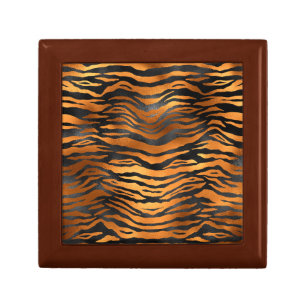 Glamorous Black Brown Tiger Stripes Animal Print Gift Box