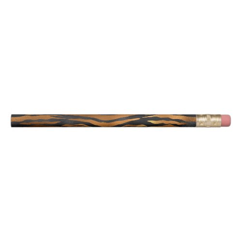 Glamorous Black Brown Tiger Stripes Animal Print Pencil