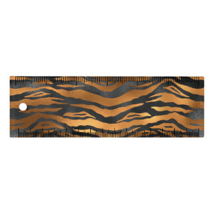Glamorous Black Brown Tiger Stripes Animal Print Ruler