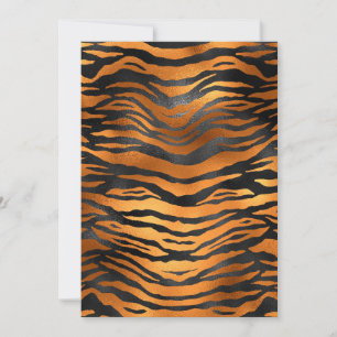 Glamorous Black Brown Tiger Stripes Animal Print Thank You Card