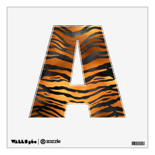 Glamorous Black Brown Tiger Stripes Animal Print Wall Decal