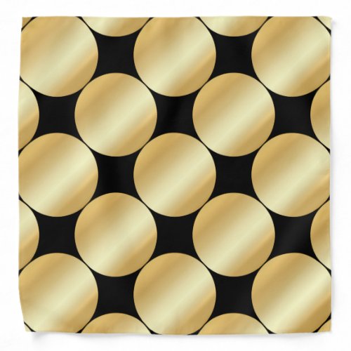 Glamorous Black  Gold Dots Template Elegant Bandana