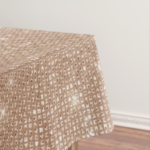 Glamorous Black Gold Glitter Curved Triangle Geo Tablecloth