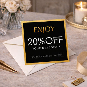 Glamorous Black & Gold Lash Tech  Discount Card