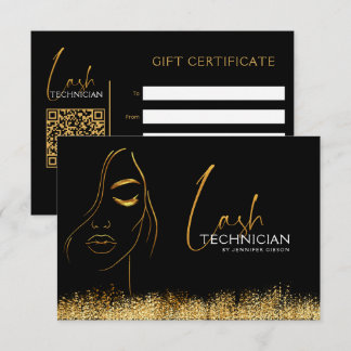 Glamorous Black & Gold Lash Tech Gift Certificate