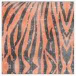 Glamorous Black Orange Glitter Animal Tiger Stripe Fabric