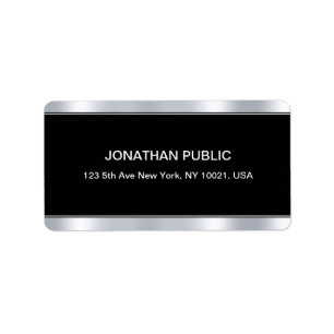 Glamorous Black Silver Template Elegant Modern Label