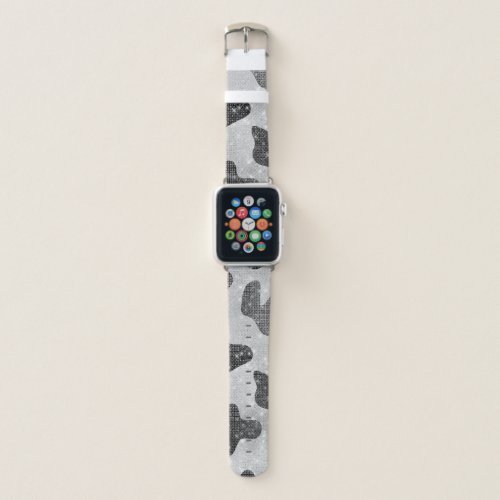 Glamorous Black Sparkly Glitter Sequins Cow Print Apple Watch Band