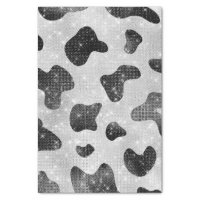 Glamorous Black Sparkly Glitter Sequins Cow Print Wrapping Paper