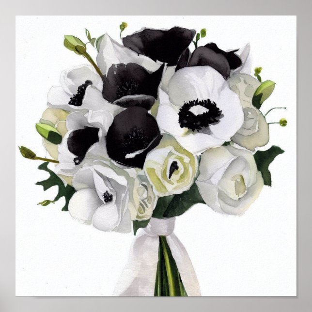 Glamorous Black & White, Attendants Bouquet (C) Poster (Front)