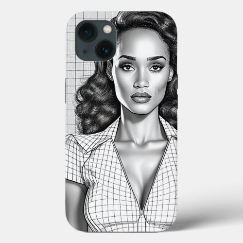 Glamorous Black  White Gingham Gucci Glamour iPhone 13 Case