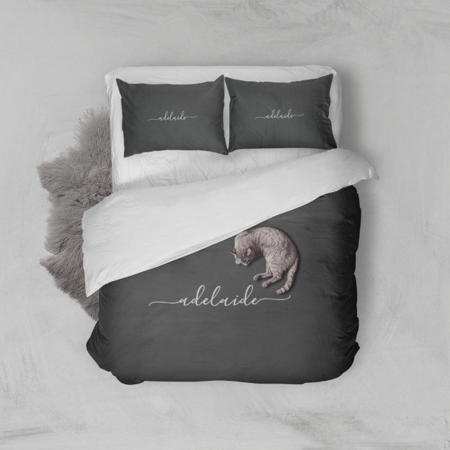Glamorous black white monogrammed duvet cover (Creator Uploaded)