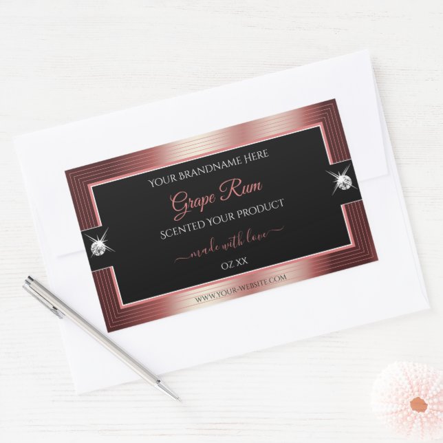 Glamorous Black Wine Red Brilliants Product Label (Envelope)