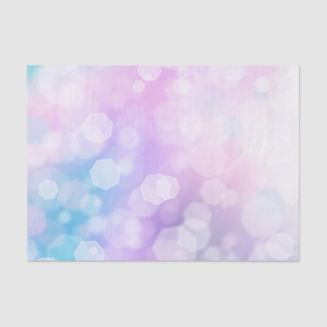 Glamorous Blue and Purple Sparkling Bokeh Tissue Paper (Front)