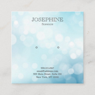 Glamorous Blue Bokeh Jewelry Stud Earring Display Square Business Card
