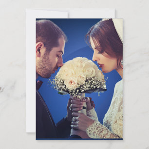 Glamorous Blue & Gold Photo Elopement Announcement
