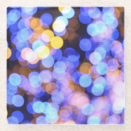 Glamorous Blue Lights Beverage Coaster