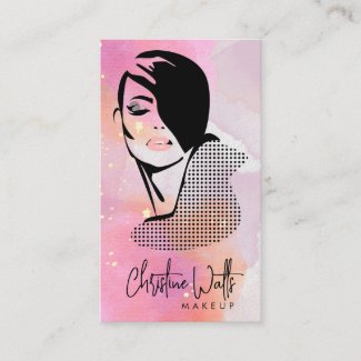 Glamorous Blush Pink Watercolor Sparkly Make up QR