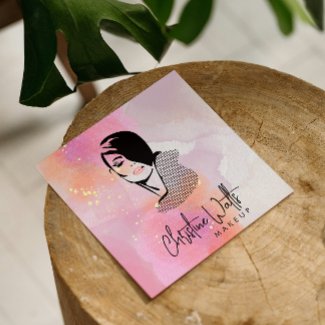 Glamorous Blush Pink Watercolor Sparkly Makeup QR