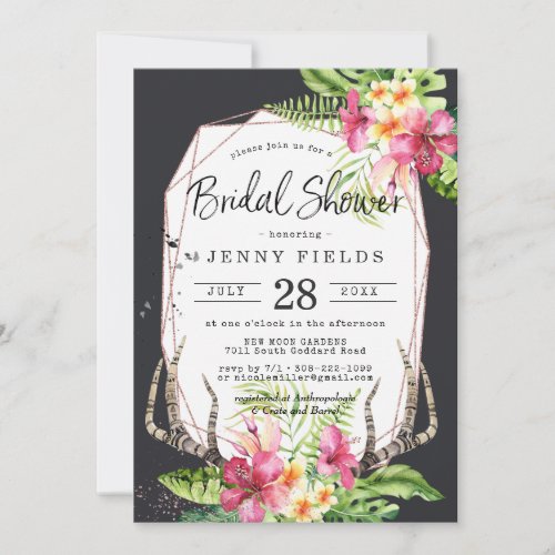 Glamorous Boho Tropical Deer Antler Bridal Shower