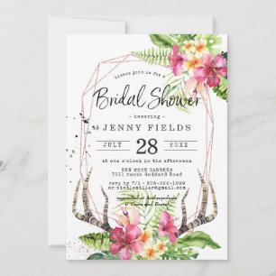 Glamorous Boho Tropical Deer Antler Bridal Shower