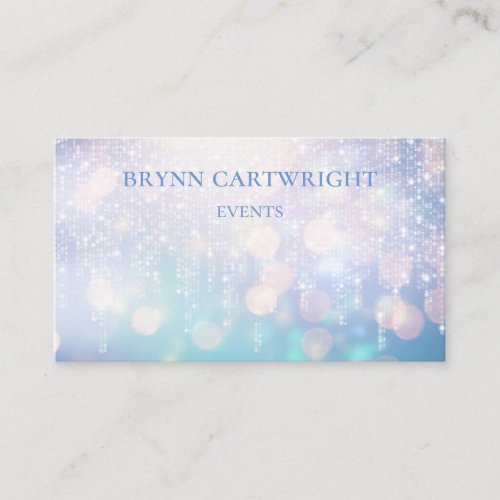 Glamorous Bokeh Sparkle Lights Purple and Blue Business Card