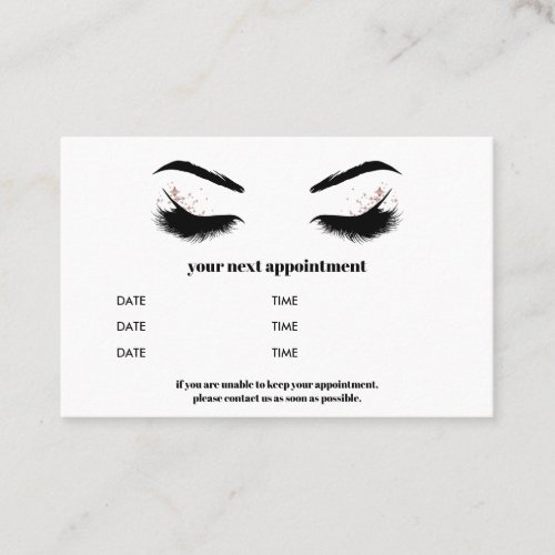 Glamorous Browbar Eyelash Luxury reminder Business Card