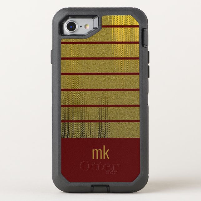 Glamorous Burgundy Monogram Otterbox iPhone Case (Back)